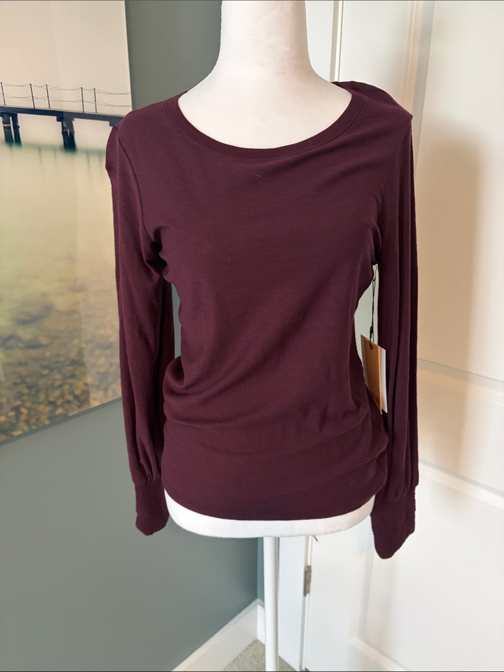 Nation LTD NWT Long Sleeve Scoop Neck Top - Eggplant color